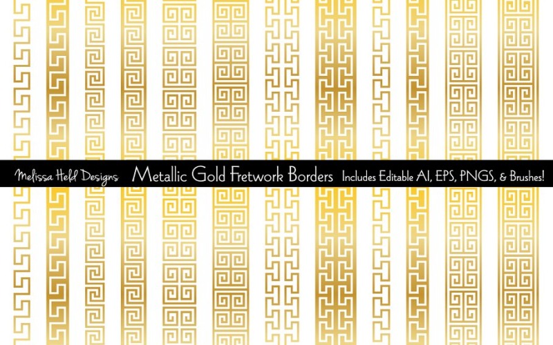 Gold Fretwork Border Pattern