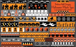 Halloween Washi Tape Clipart Pattern