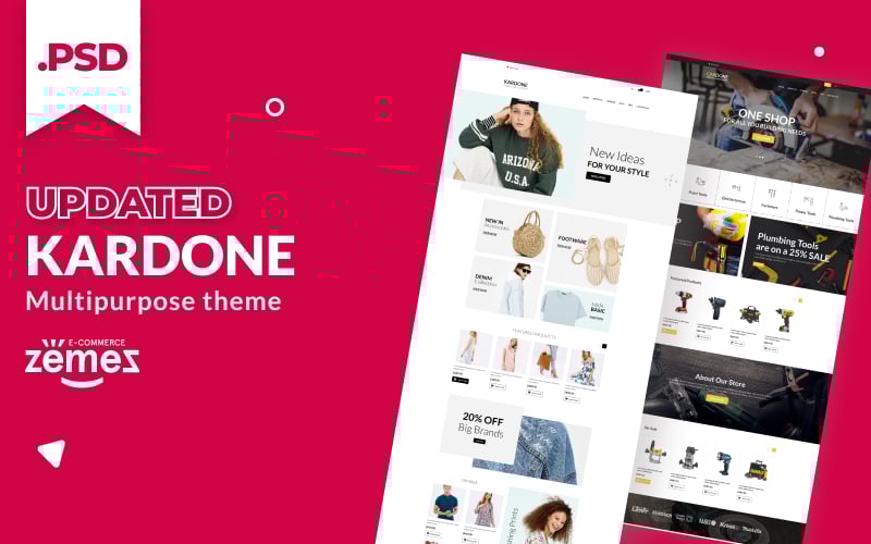 Responsive KarDone - Multipurpose Designs Psd #115558