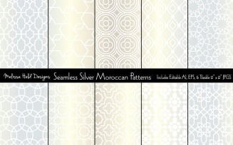 Silver Seamless Moroccan Pattern