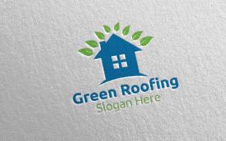 Real estate Green Roofing 30 Logo Template