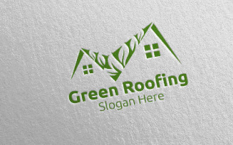 Real estate Green Roofing 32 Logo Template