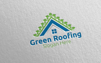 Real estate Green Roofing 36 Logo Template