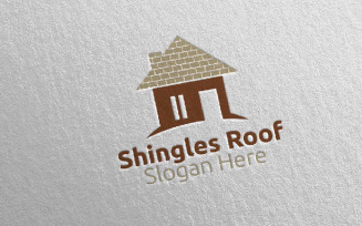 Real estate Shingles Roofing 26 Logo Template