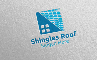 Real estate Shingles Roofing 28 Logo Template