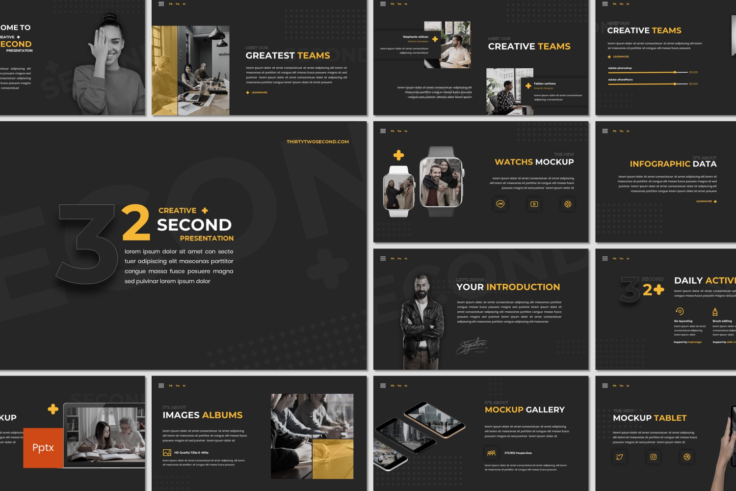 32 Second PowerPoint template