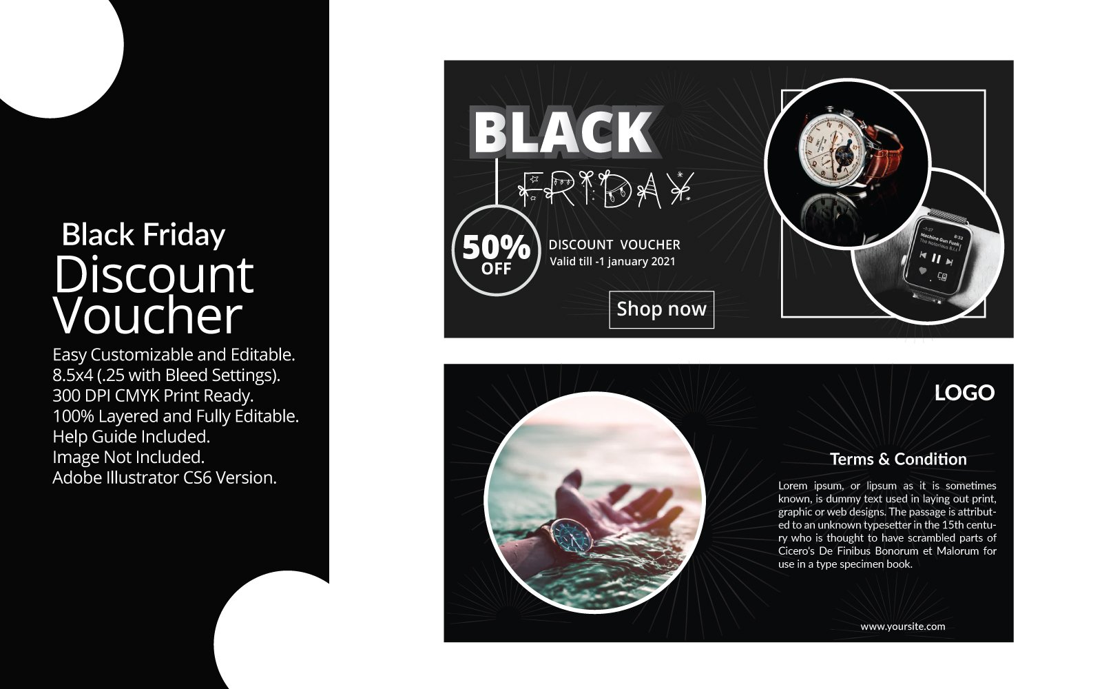 Kit Graphique #115797 Voucher Black Divers Modles Web - Logo template Preview