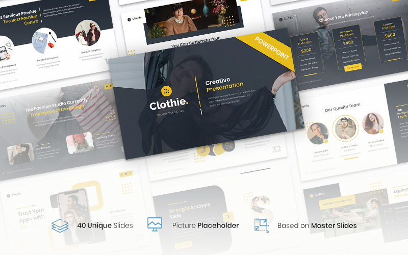 Clothie – Creative Business PowerPoint template PowerPoint Template