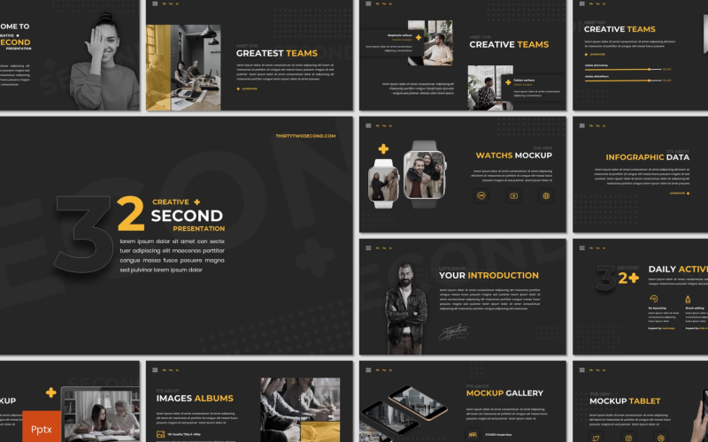 32 Second PowerPoint template PowerPoint Template