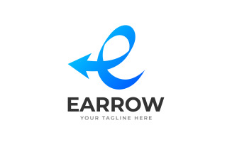 Letter E Earrow design Logo Template