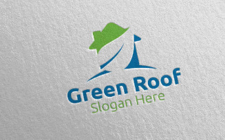 Real estate Green Roofing 41 Logo Template