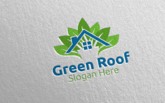 Real estate Green Roofing 47 Logo Template