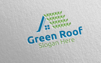 Real estate Green Roofing 50 Logo Template