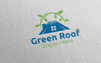Real Estate Metal Roofing 46 Logo Template