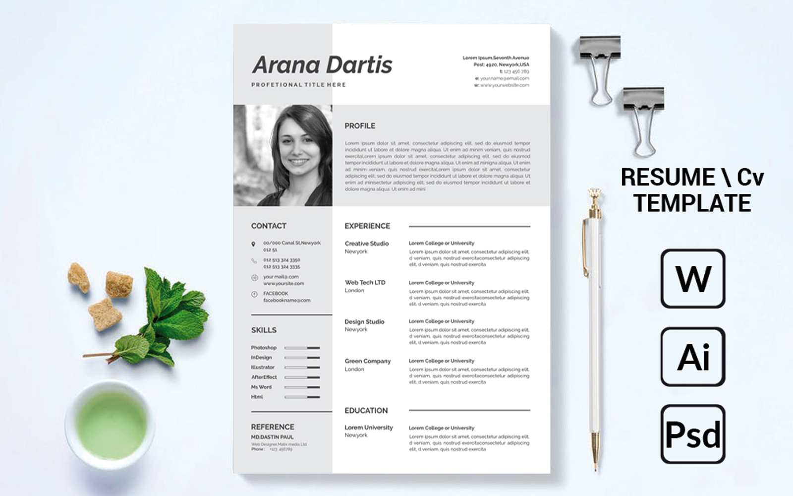 Template #115821 Resume Clean Webdesign Template - Logo template Preview