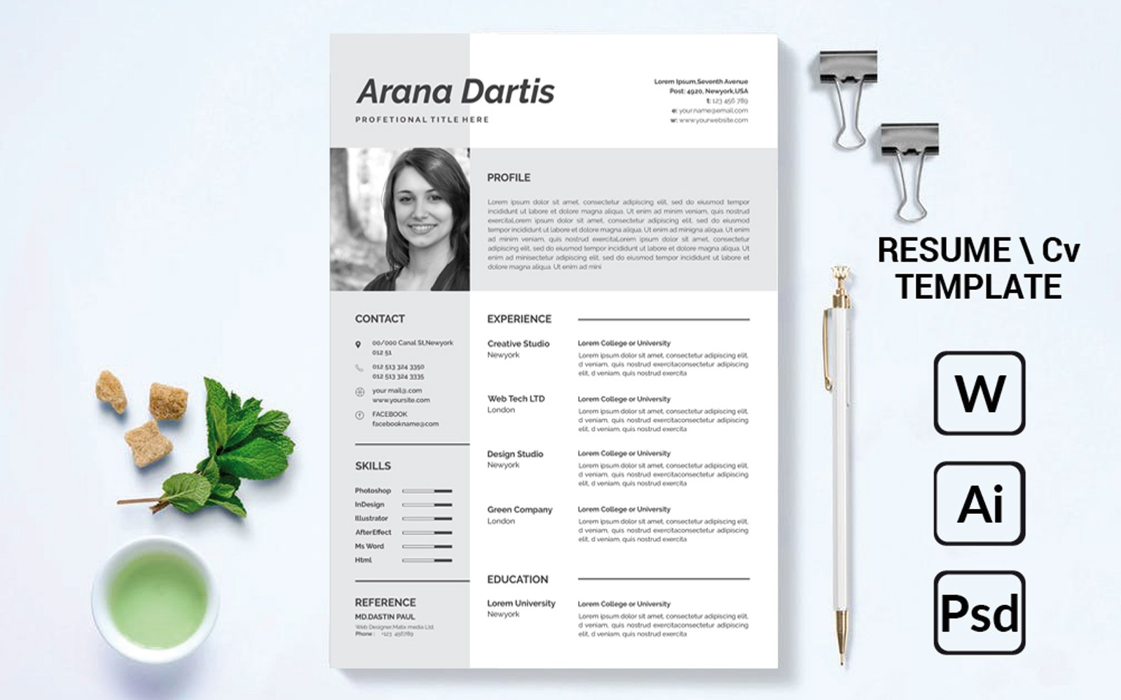 Kit Graphique #115821 A4 Resume Divers Modles Web - Logo template Preview