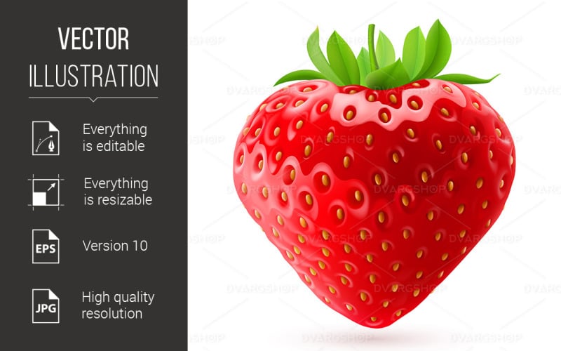 Appetizing strawberry - Vector Image Vector Graphic