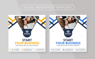 Business Instagram Post Banner Template Set for Social Media