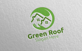 Real estate Green Roofing 55 Logo Template