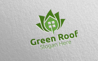 Real estate Green Roofing 56 Logo Template