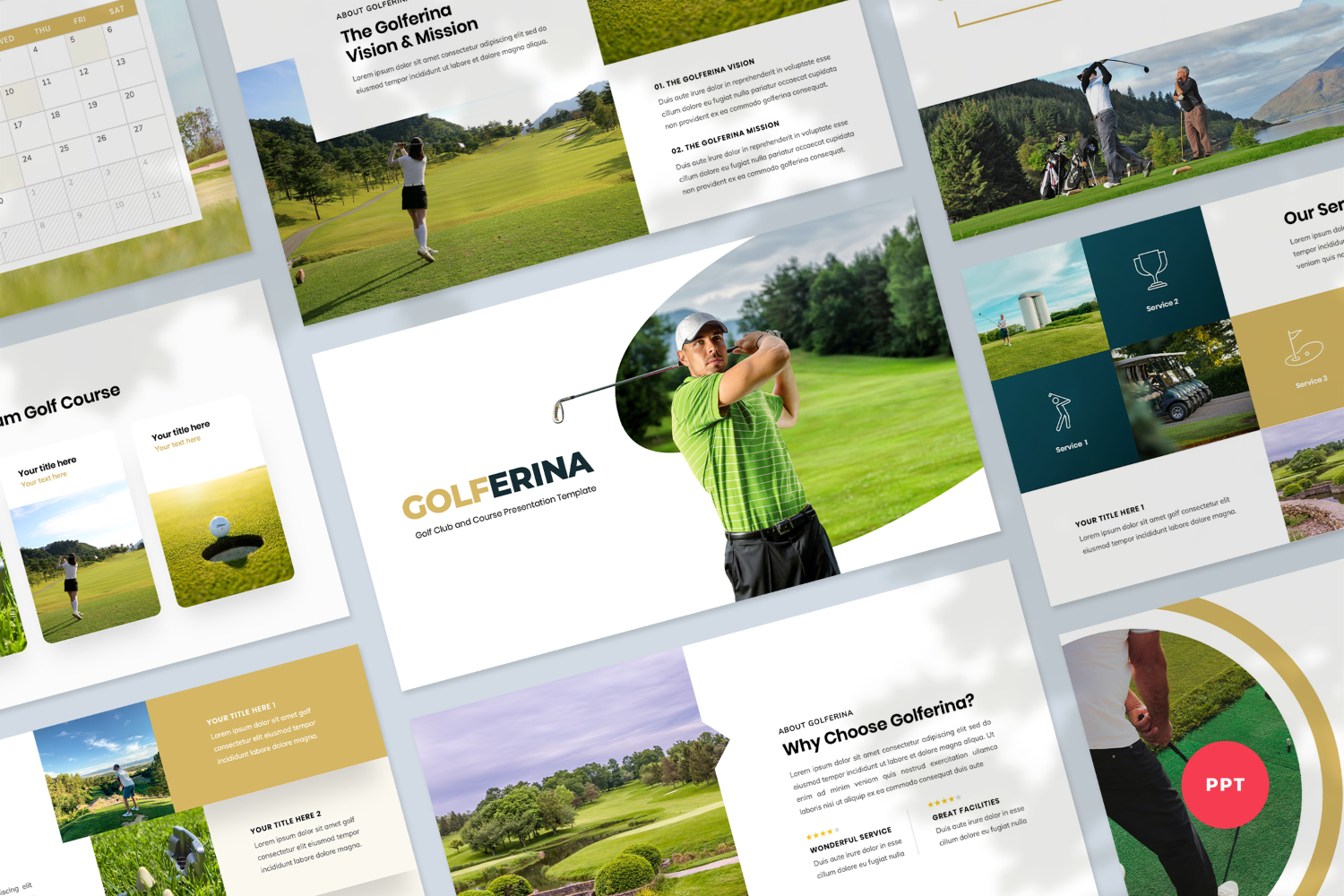 Golf Club Presentation PowerPoint template