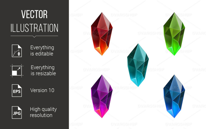 Gems Set - Vector Image Vector Graphic