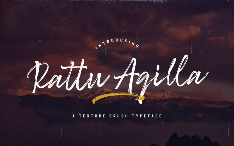 Rattu Aqilla - Textured Brush Font
