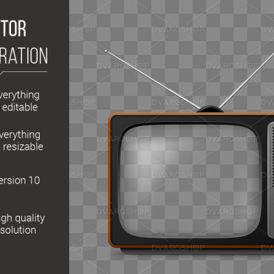 Retro TV - Vector Image Vector #115907