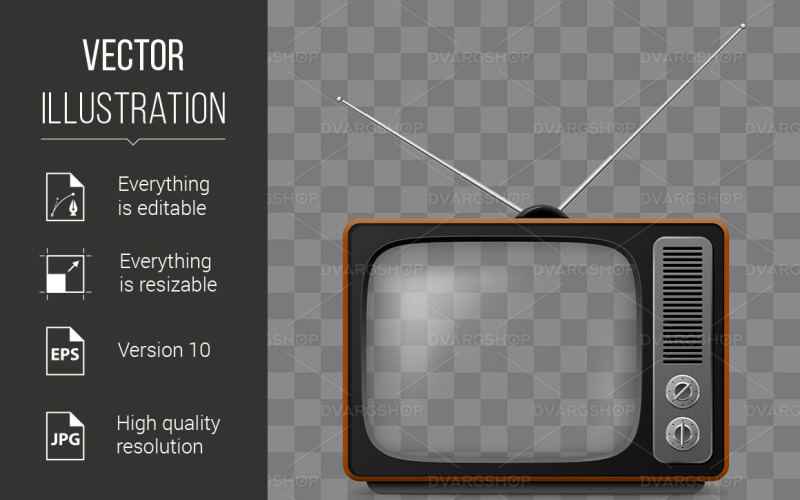 Retro TV - Vector Image Vector Graphic