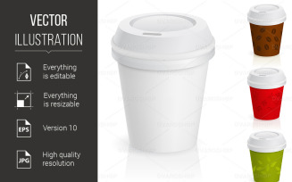 Set of takeaway coffee cups - Vector Image