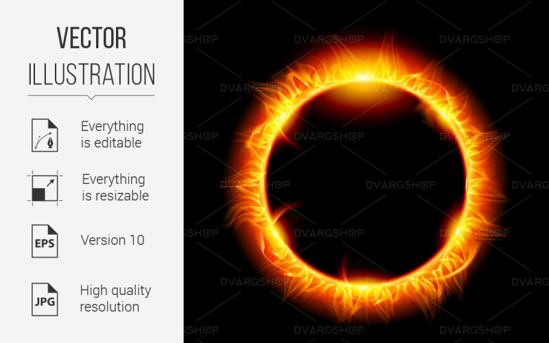 Solar eclipse - Vector Image Vector Graphic