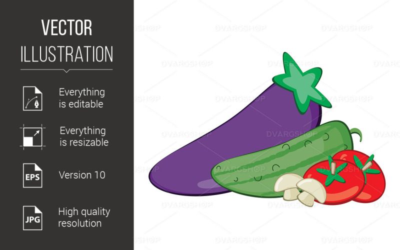 Fresh Vegetables - Vector Image Vector Graphic