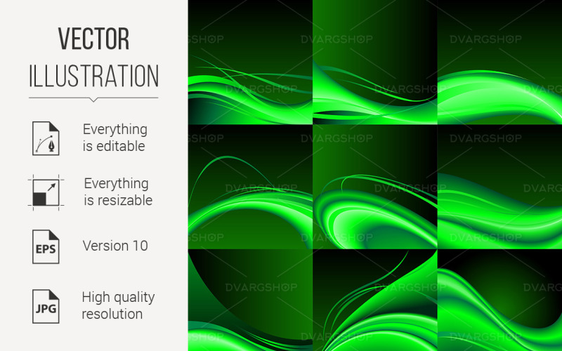Green Waves - Vector Image Vector Graphic