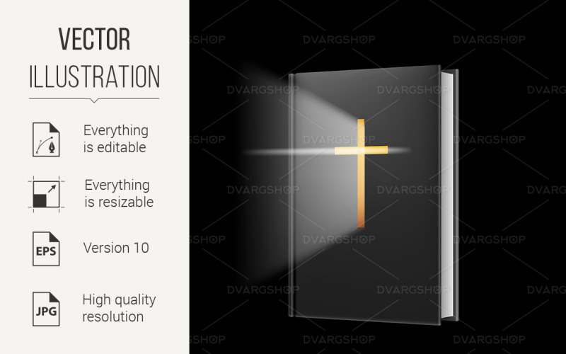 Realistic Bible - Vector Image Vector Graphic
