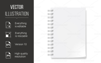 Realistic Notebook - Vector Image