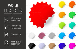 Abstract Colorful Labels Illustration on White Background - Vector Image