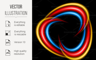 Abstract Swirl Icon Illustration on Black Background - Vector Image