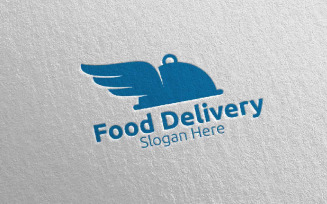 Fast Food Delivery Service 4 Logo Template