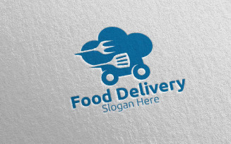 Fast Food Delivery Service 5 Logo Template
