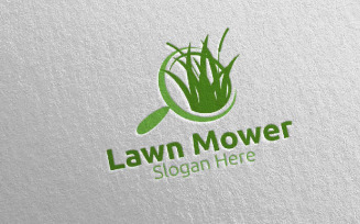 Find Lawn Mower Gardener Mowing 20 Logo Template
