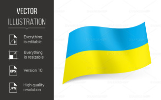 National Flag of Ukraine: Blue and Yellow Horizontal Stripes - Vector Image