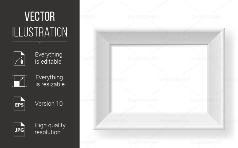 Realistic White Frame - Vector Image Vector Graphic