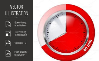 Red Timer Icon - Vector Image
