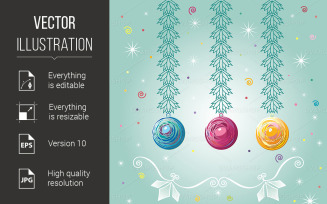 Three Christmas-tree Balls - Vector Image