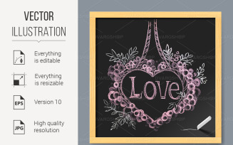 Valentines Day Greeting Card - Vector Image