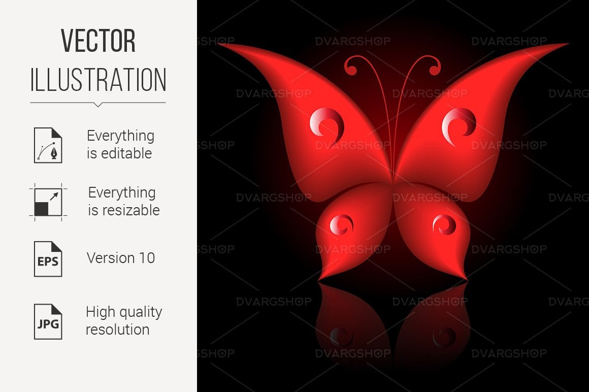 Kit Graphique #116255 Butterfly Red Divers Modles Web - Logo template Preview