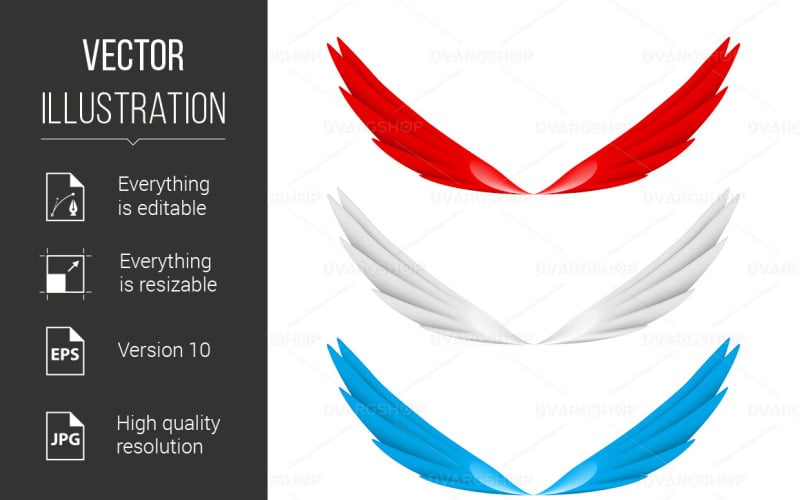 Abstract Colorful Wings - Vector Image Vector Graphic