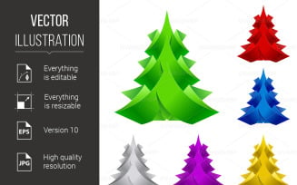Abstract Paper Christmas Tree - Vector Image