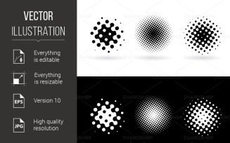 Black and White Round Spots - Vector Image