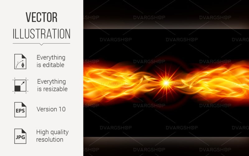 Bright Fiery Star - Vector Image Vector Graphic